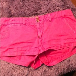 American Eagle pink twill shorts